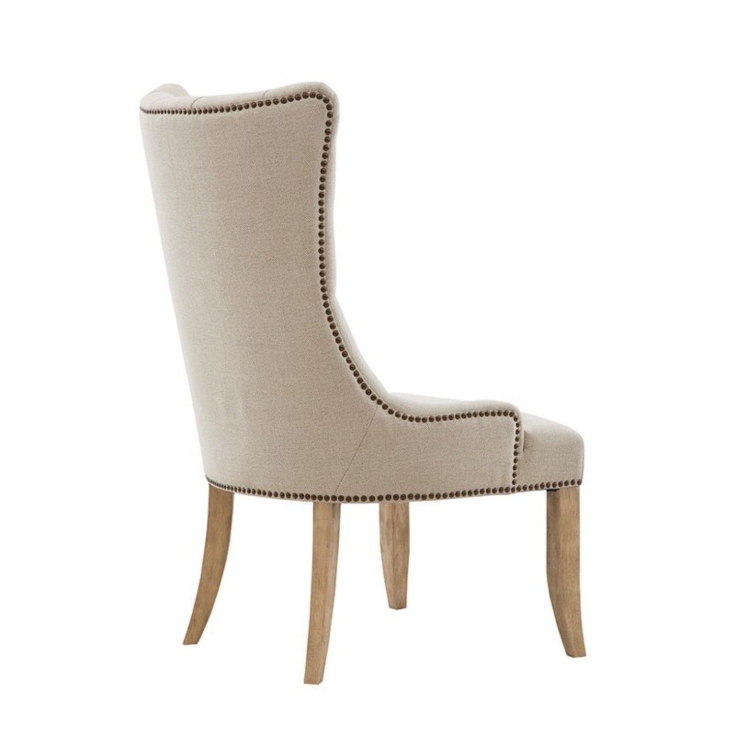 Lucas - Button Tufted Captain Accent Chair High Back - Cream