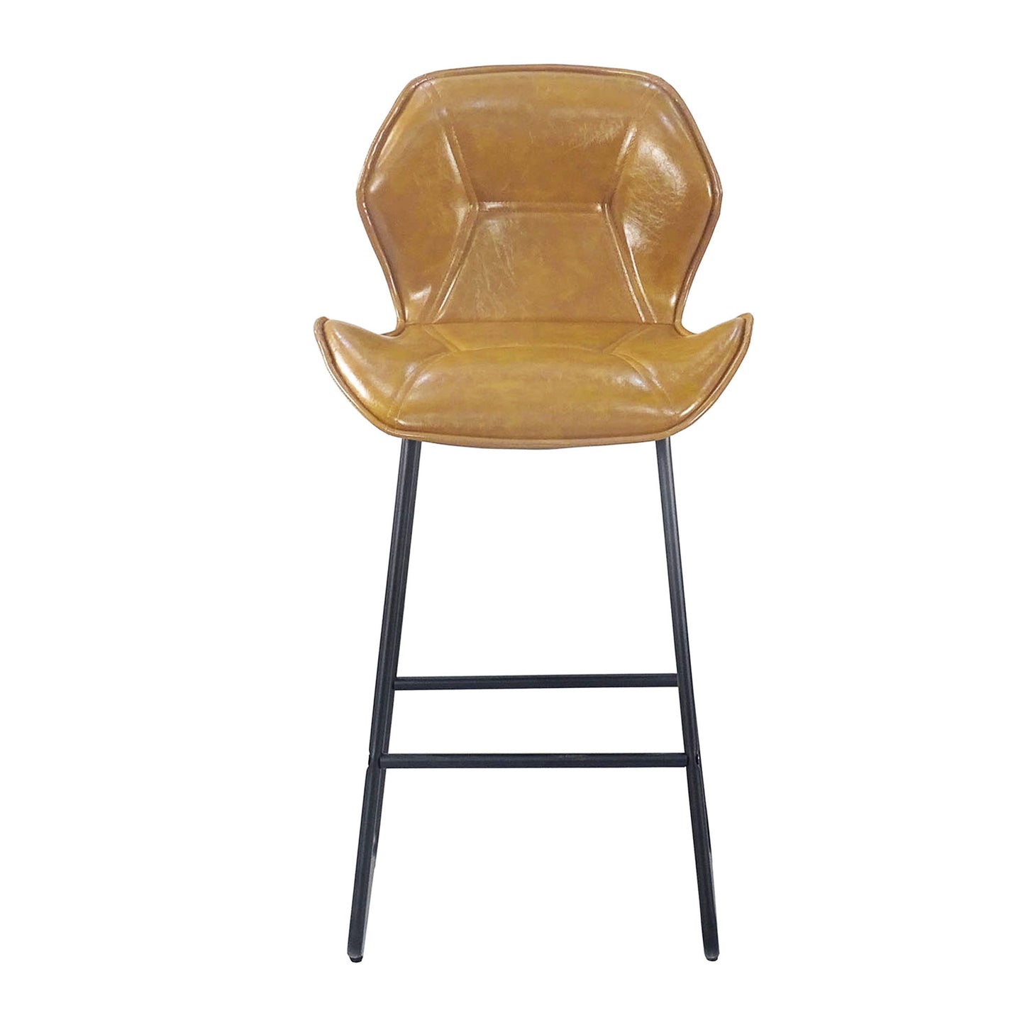 Leather Bar Chair With High-Density Sponge, PU Chair Counter Height Pub Kitchen Stools For Dining Room (Set of 2)