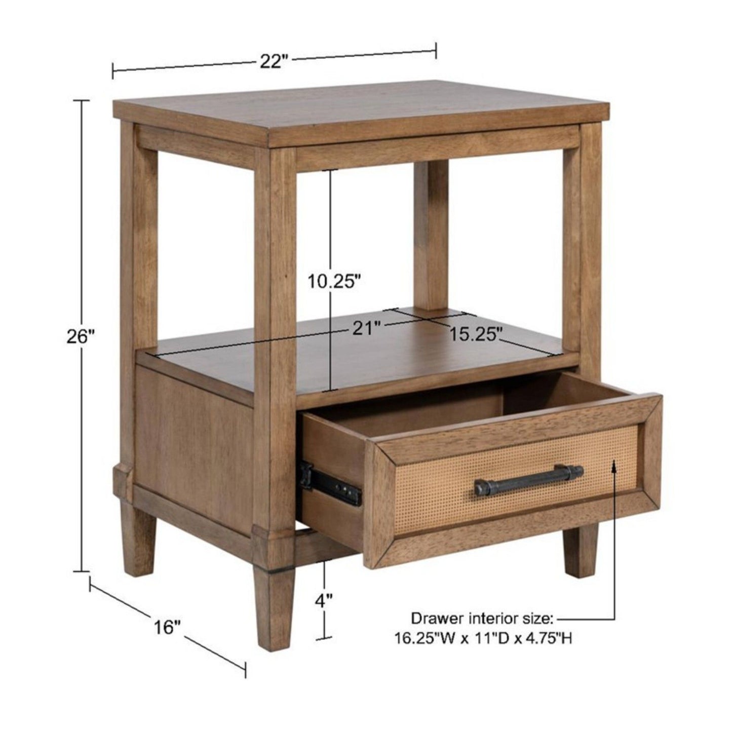 Lily Pond - Nightstand With Storage - Natural
