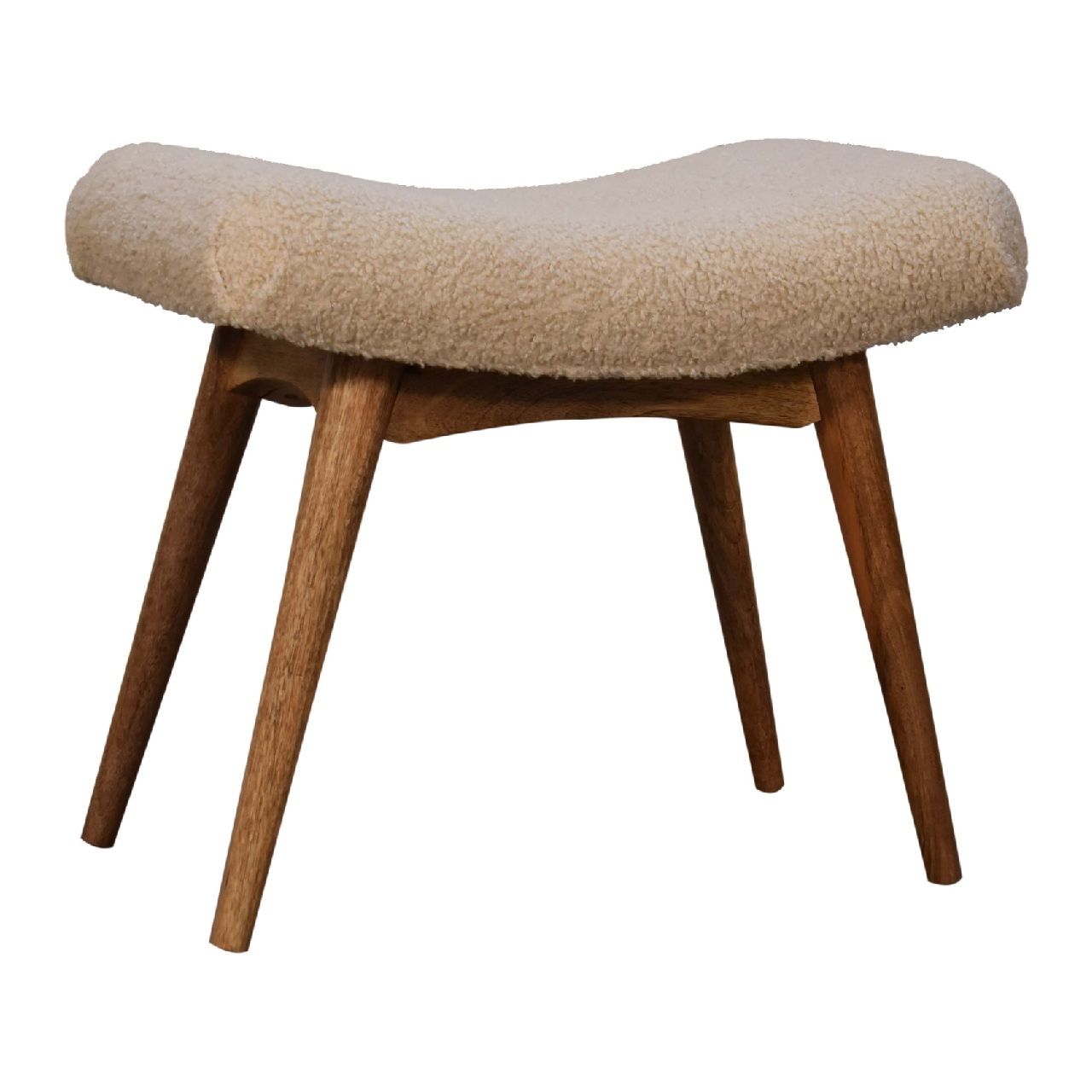 Boucle Curved Bench - Cream