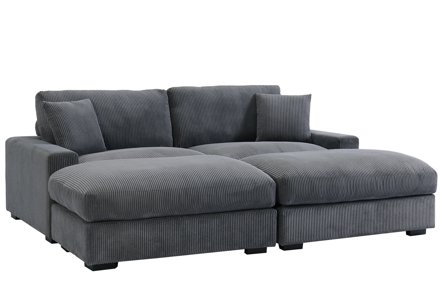 4 Seater Oversized Sectional Sofa With 2 Ottoman And 2 Pillows