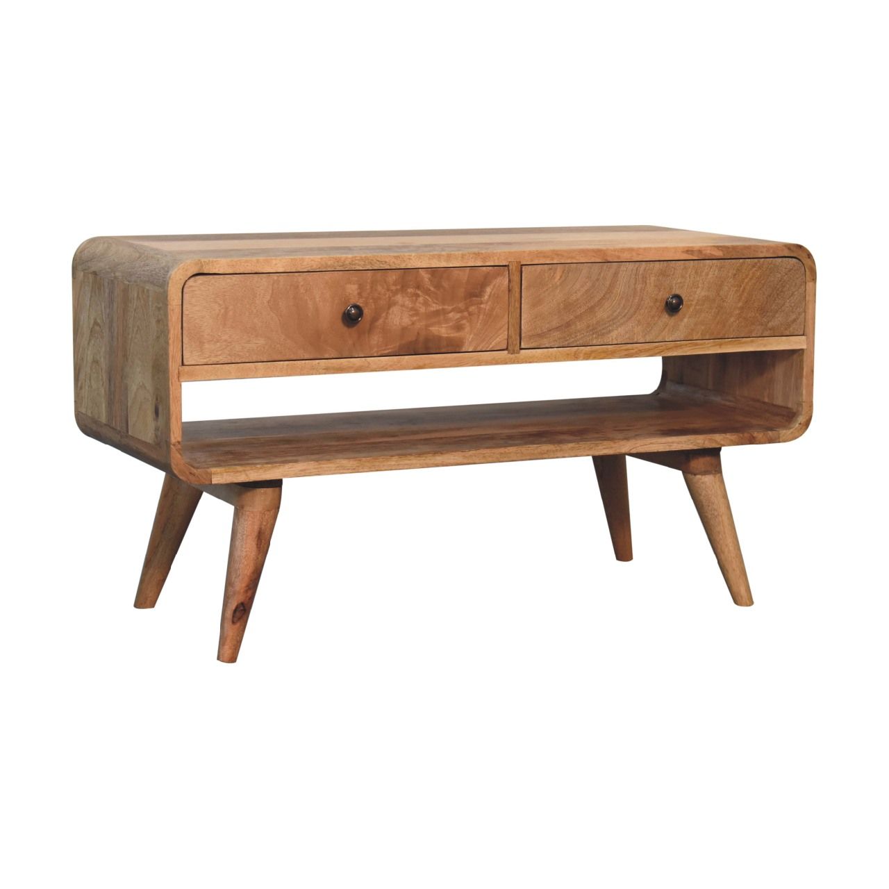 Reverse Curve Media Unit - Oak