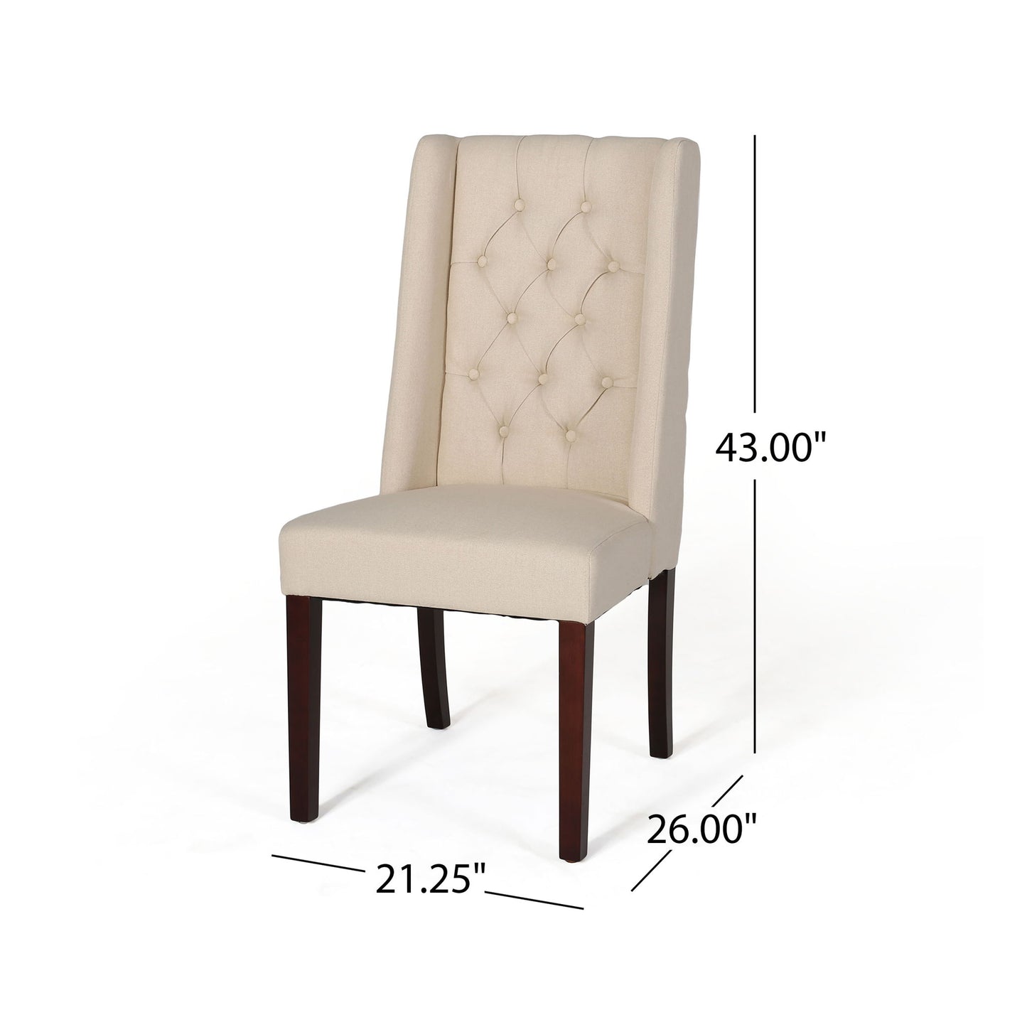 Sophisticated Tufted Dining Chair With High Back Design
