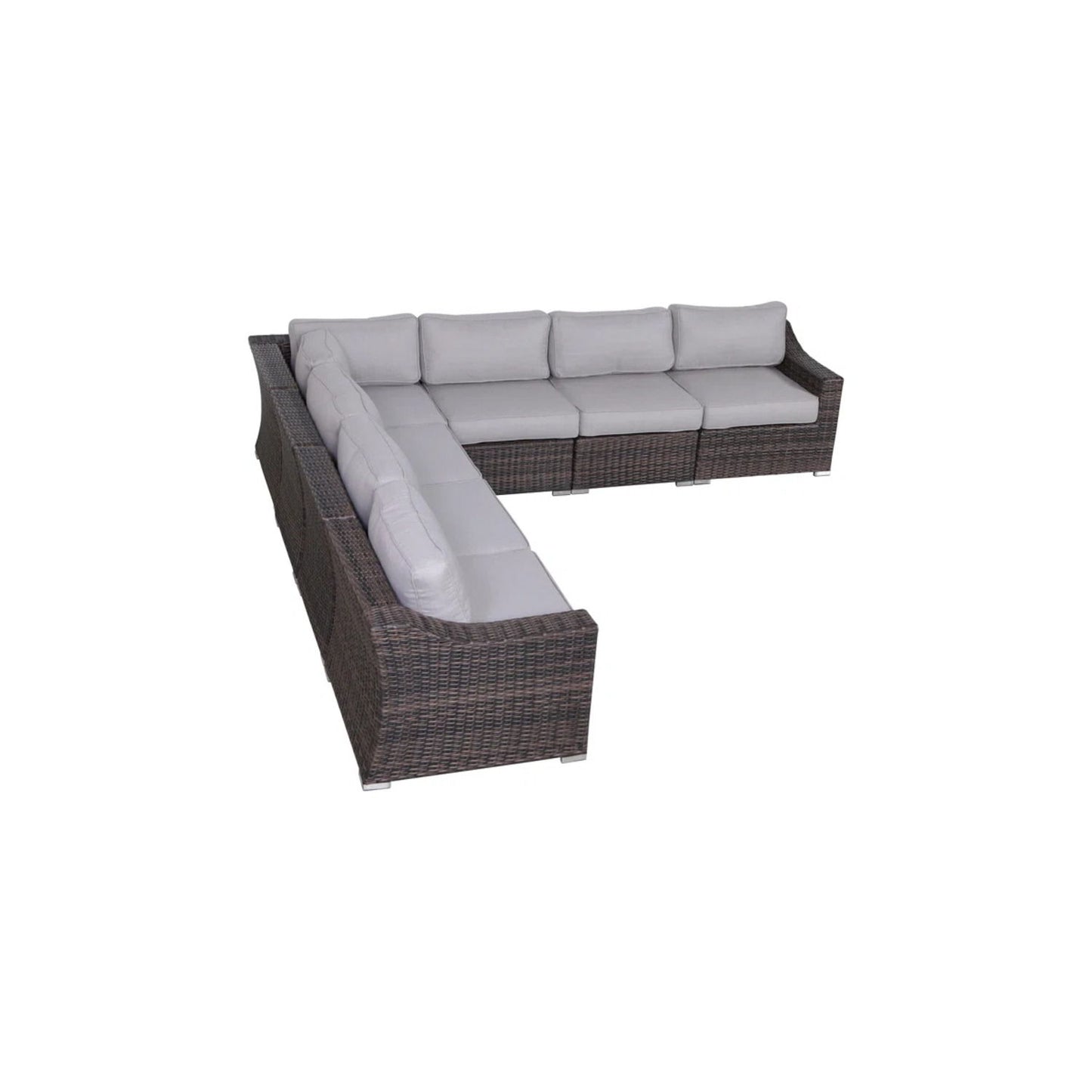 Contemporary Outdoor Rattan Wicker Sectional Seating Group With Cushions