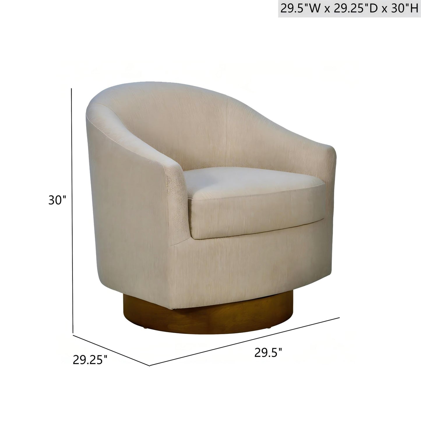 Upholstered Swivel Chair - Natural