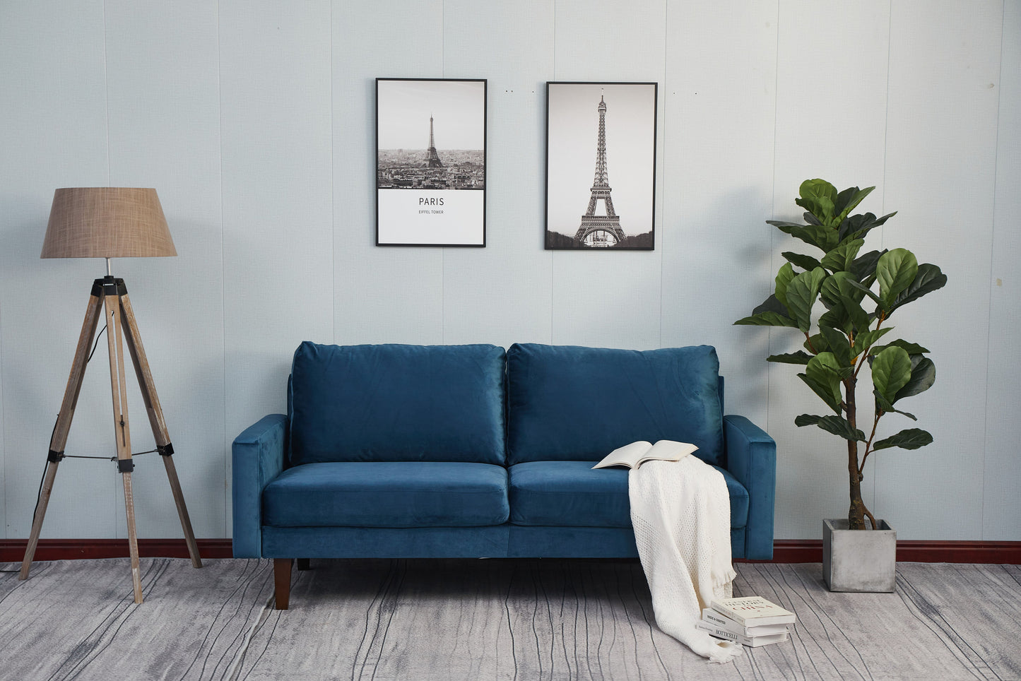Stationary Sofa - Space Blue