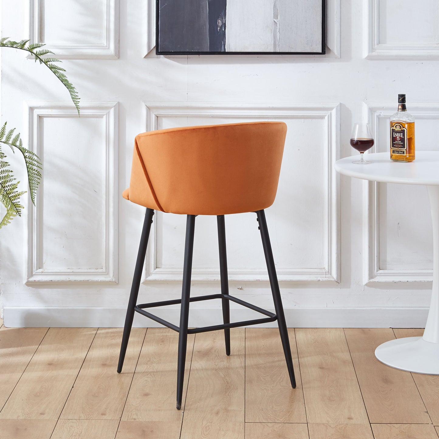 Counter Height Bar Stool Metal Legs (Set of 2)