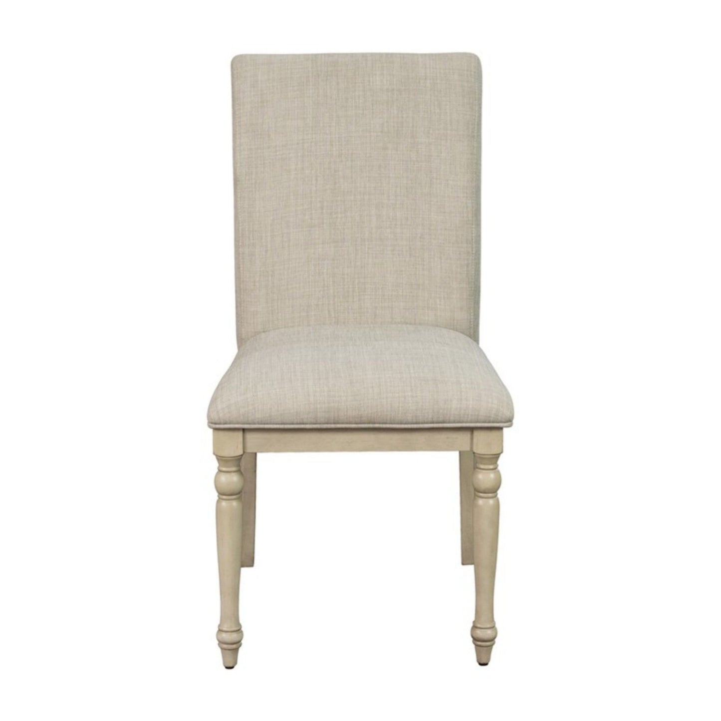 Fiona - Upholstered Dining Chair With Turned Legs (Set of 2) - Light Gray