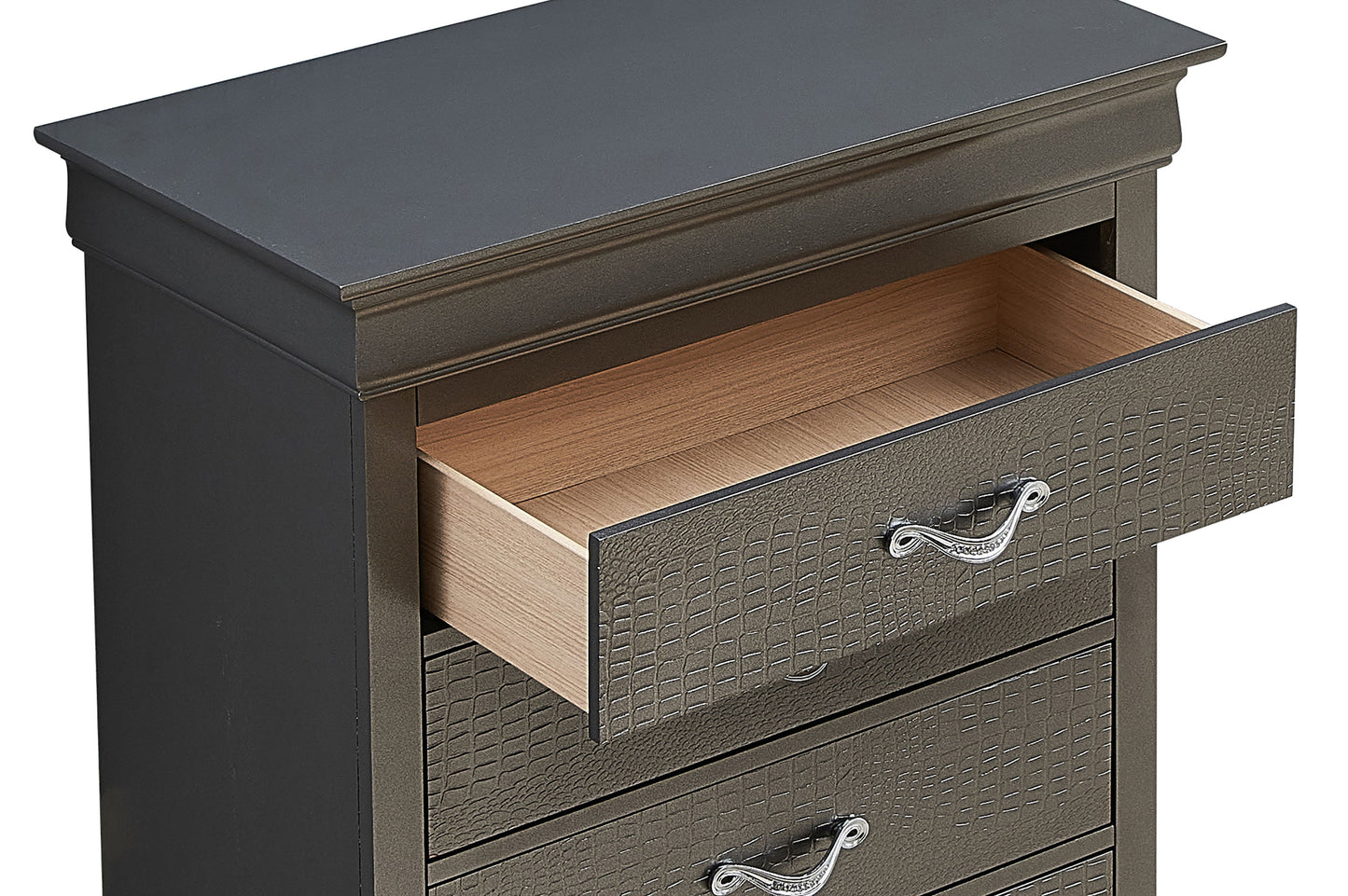 Sleek Transitional Chest - Metal Black