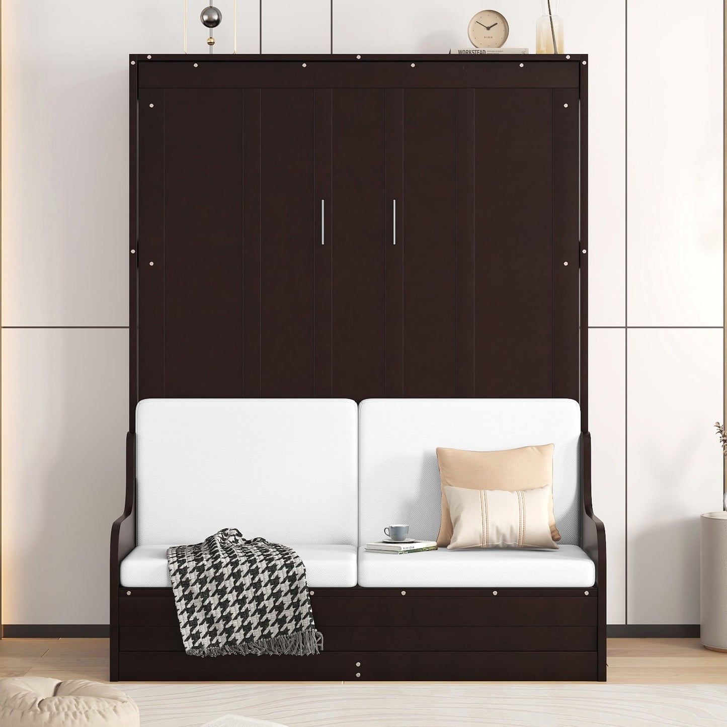 Murphy Wall Bed With Cushion, Space Saving Design, And Construction