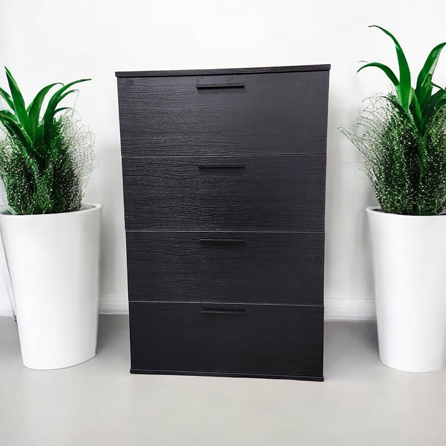 Oliver - 4 Drawer Jumbo Chest With Weathered And Full Extension Slides - Black
