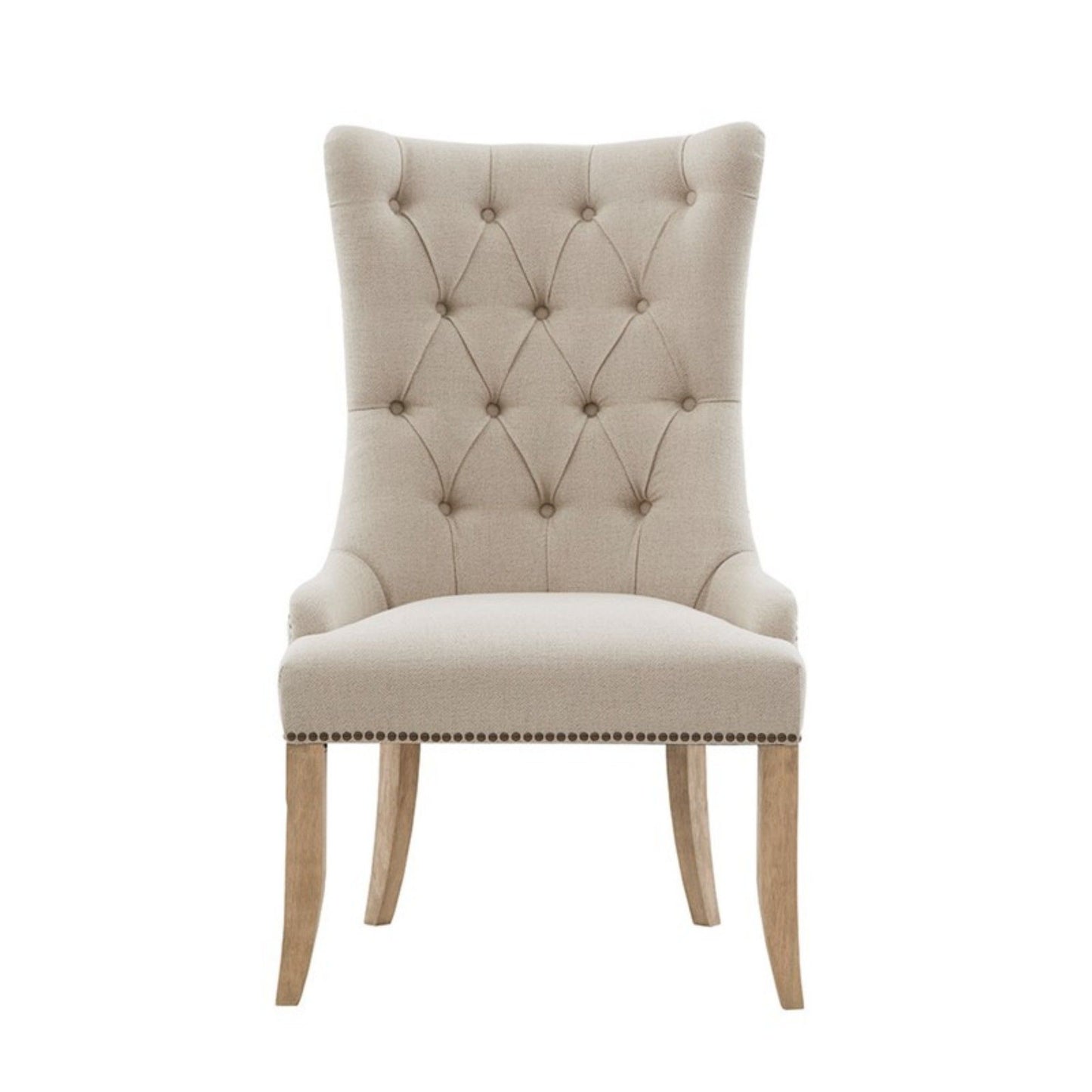 Lucas - Button Tufted Captain Accent Chair High Back - Cream