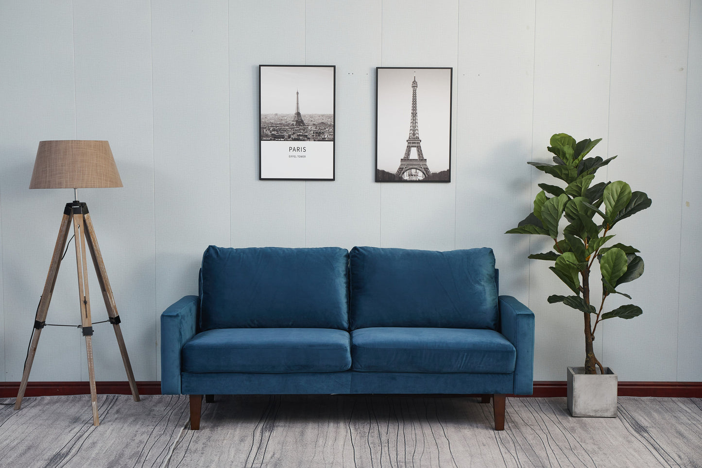 Stationary Sofa - Space Blue