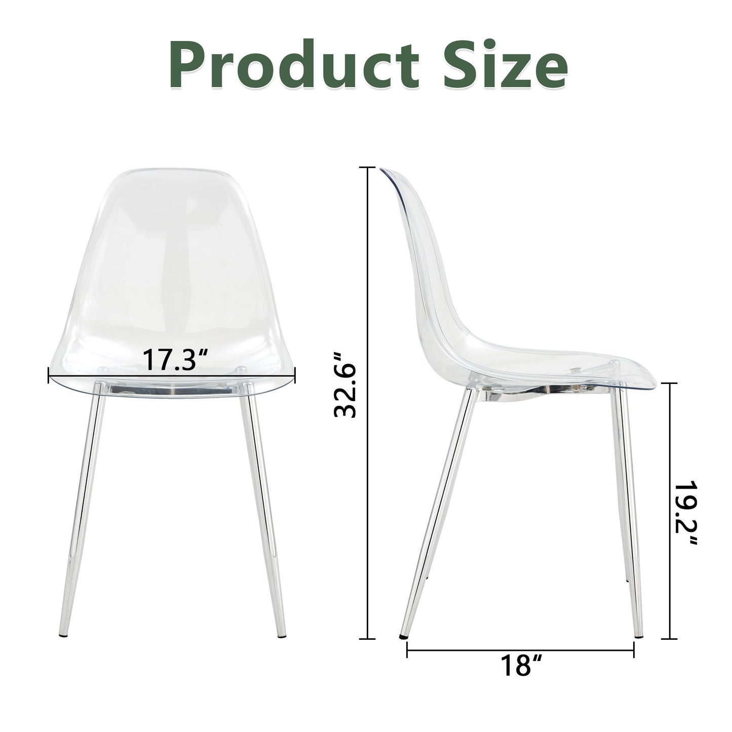 Modern Transparent Ergonomic Dining Chair With Metal Legs And Comfortable Design