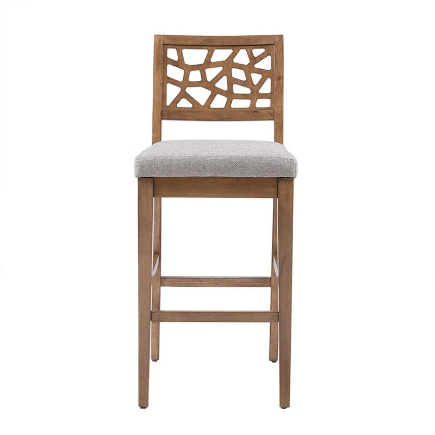 Carmel - Upholstered Barstool With Cracked Ice Pattern - Light Gray