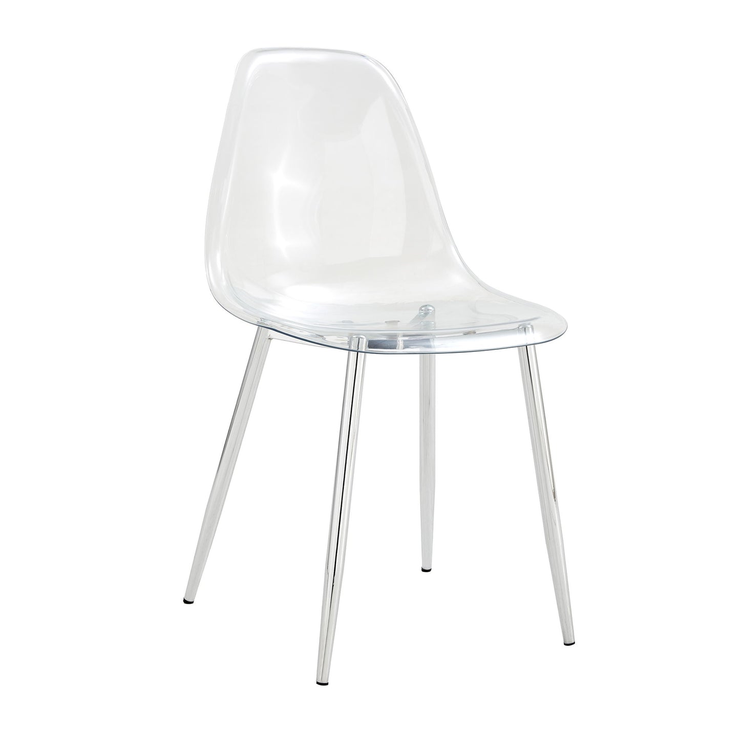 Modern Transparent Ergonomic Dining Chair With Metal Legs And Comfortable Design