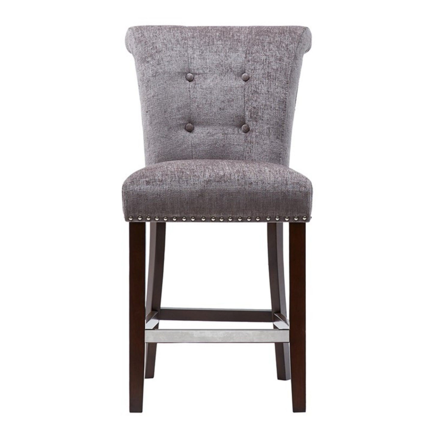 Colfax - Counter Stool With Button Tufting And Nail Heads - Gray
