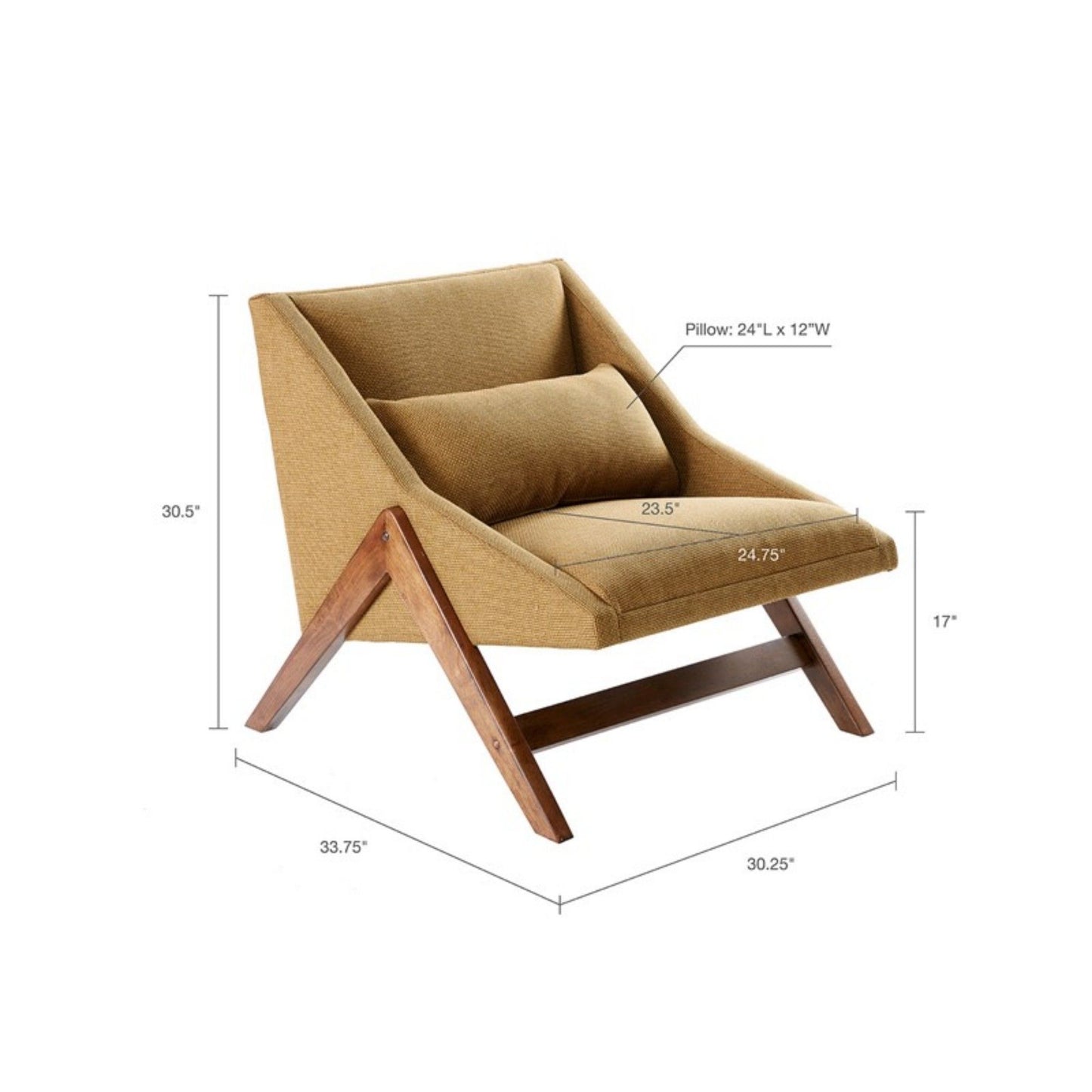Boomerang - Accent Chair - Mustard Yellow / Pecan