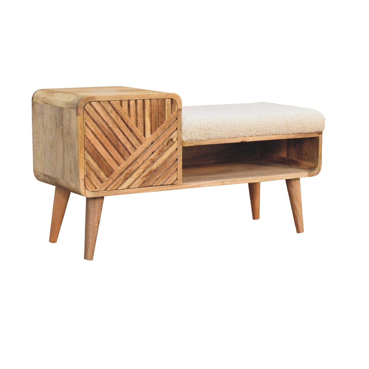 Boucle Carved Telephone Table - Oak