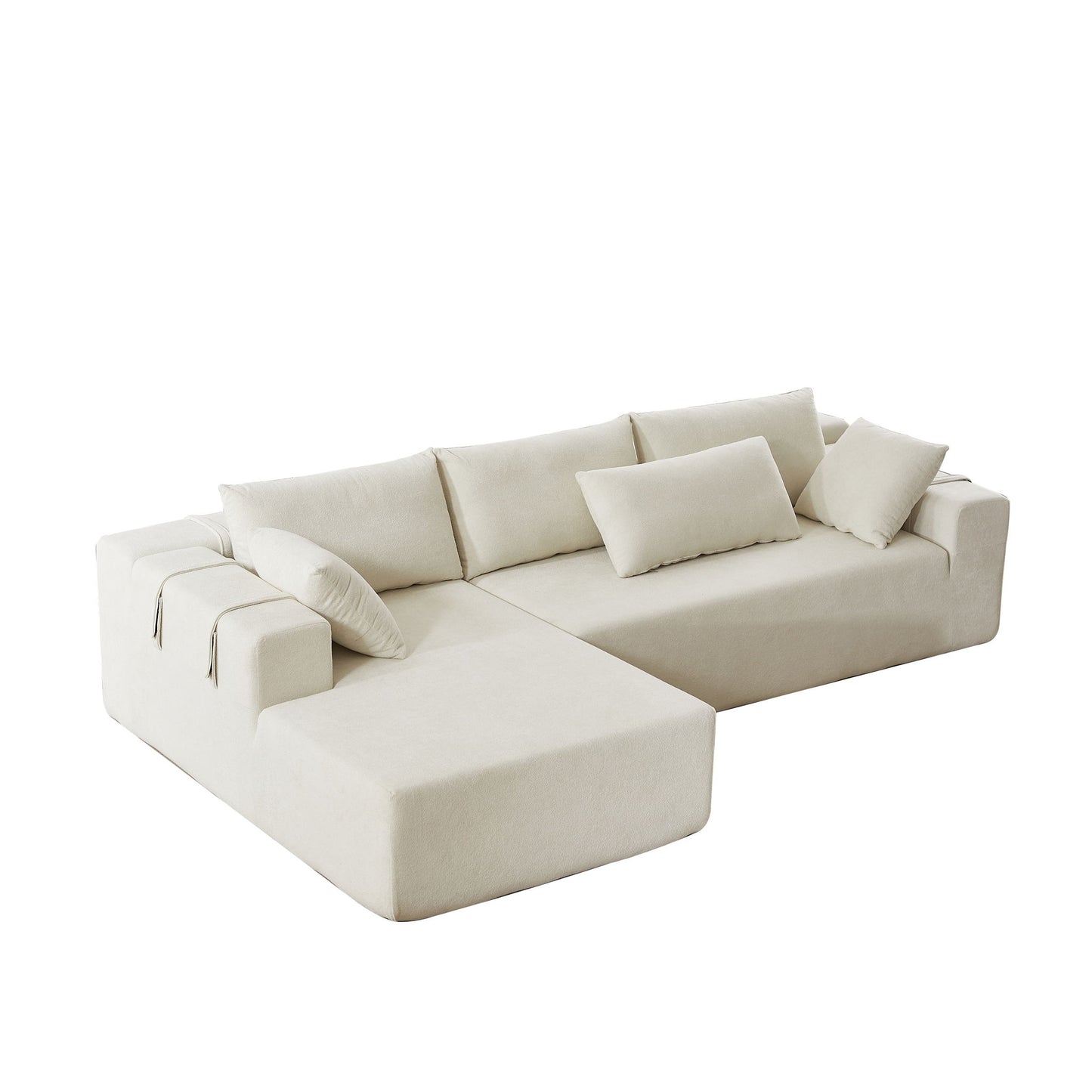 Modern Upholstered Sectional Sofa Couch Set With 6 Pillows, Free Combination