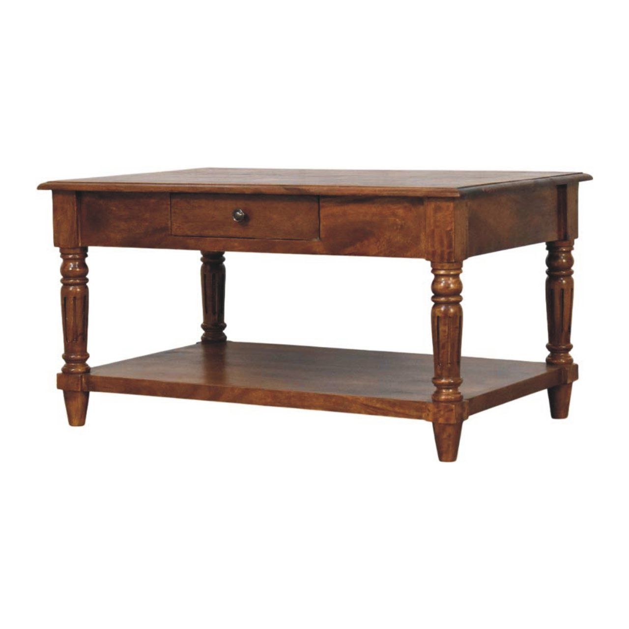 Turned Legs Drawer Table