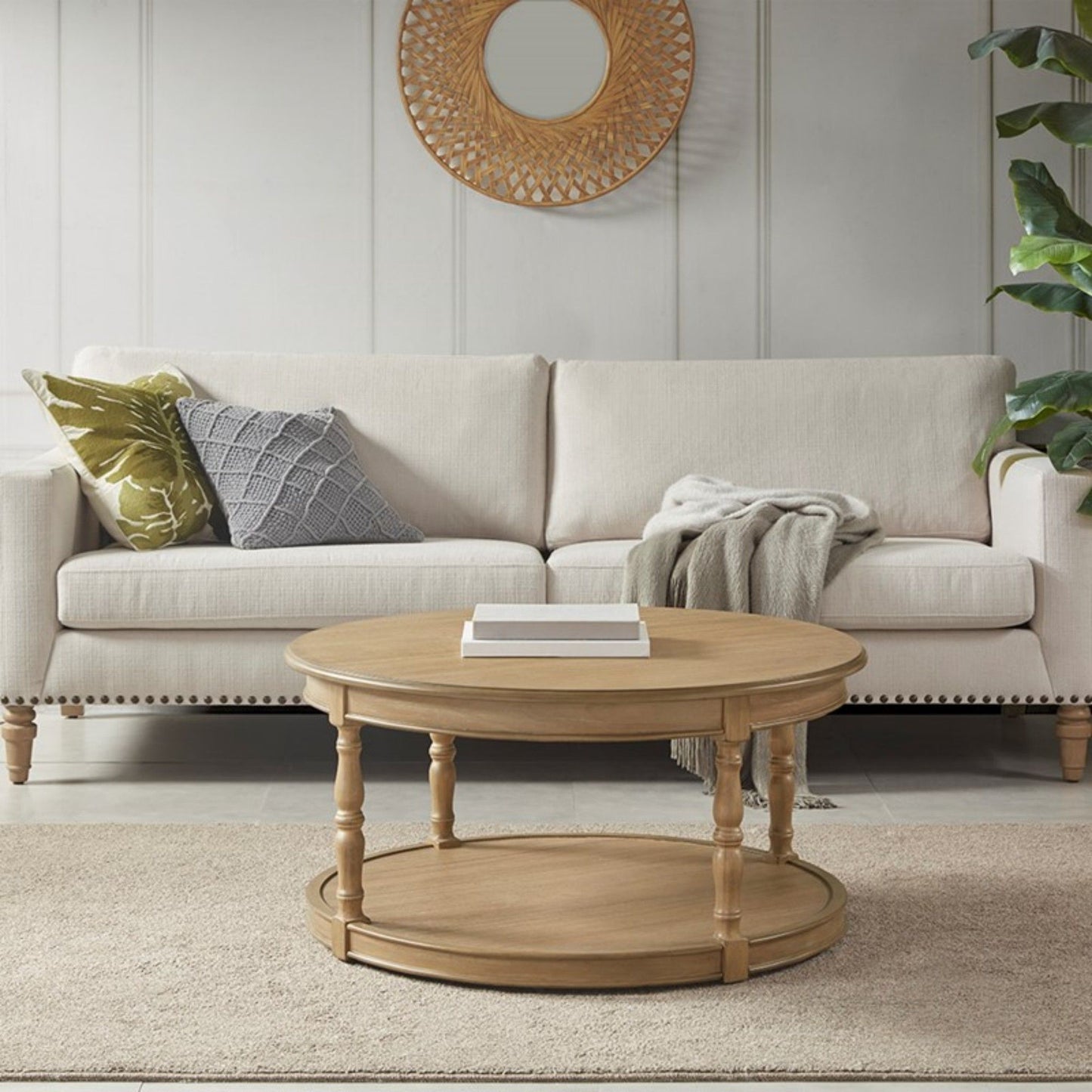 Belden - Castered Coffee Table With Turned Legs - Natural