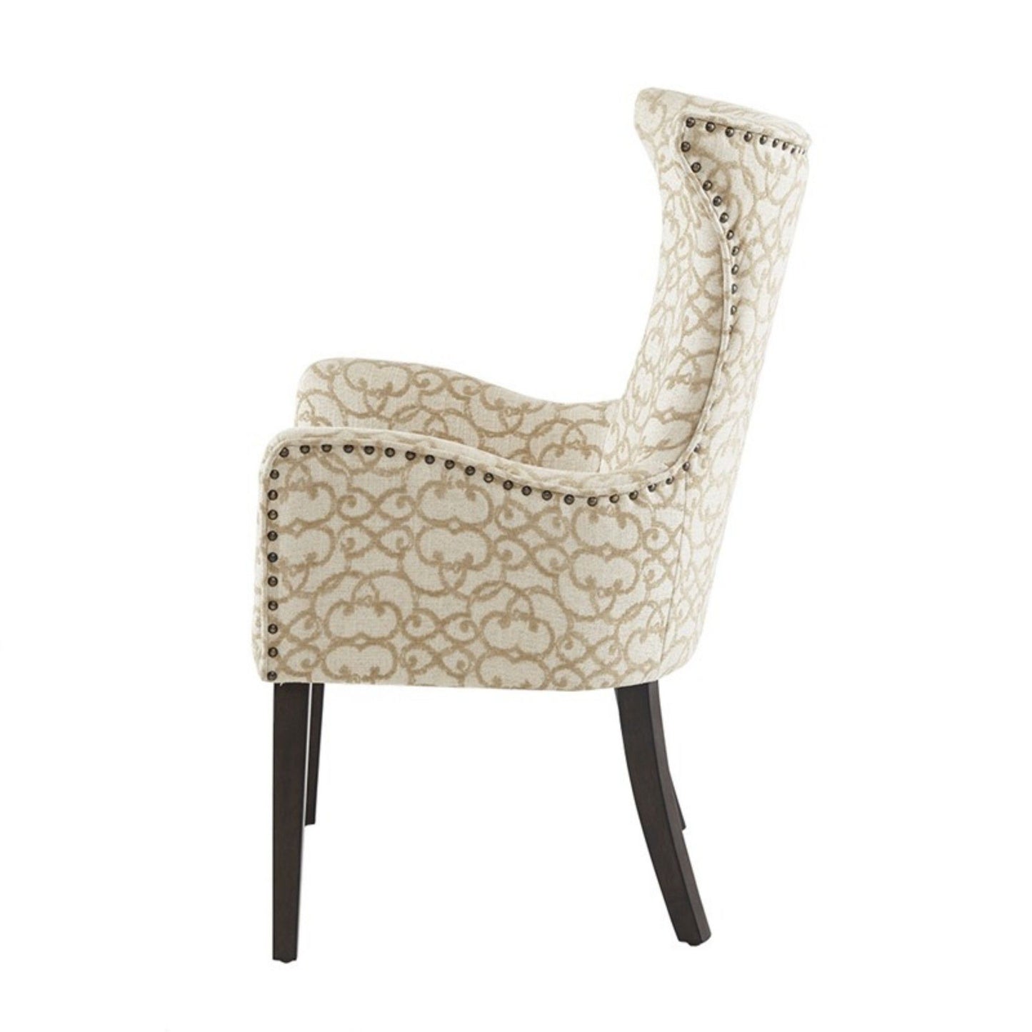 Angelica - Dining Arm Chair With Bronze Nailhead Trim (Set of 2) - Tan