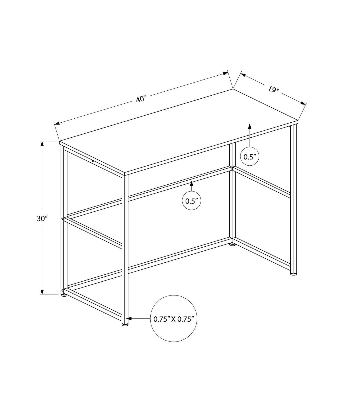 Computer Desk, Home Office, Laptop, Left Right Set-Up, Storage Drawers, Work, Contemporary, Modern