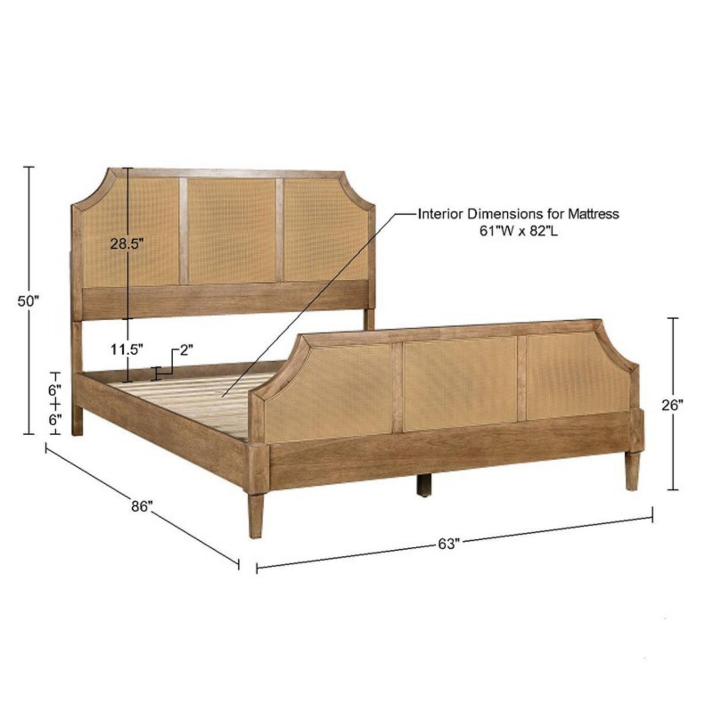 Lily Pond - Queen Platform Bed Toasted - Natural