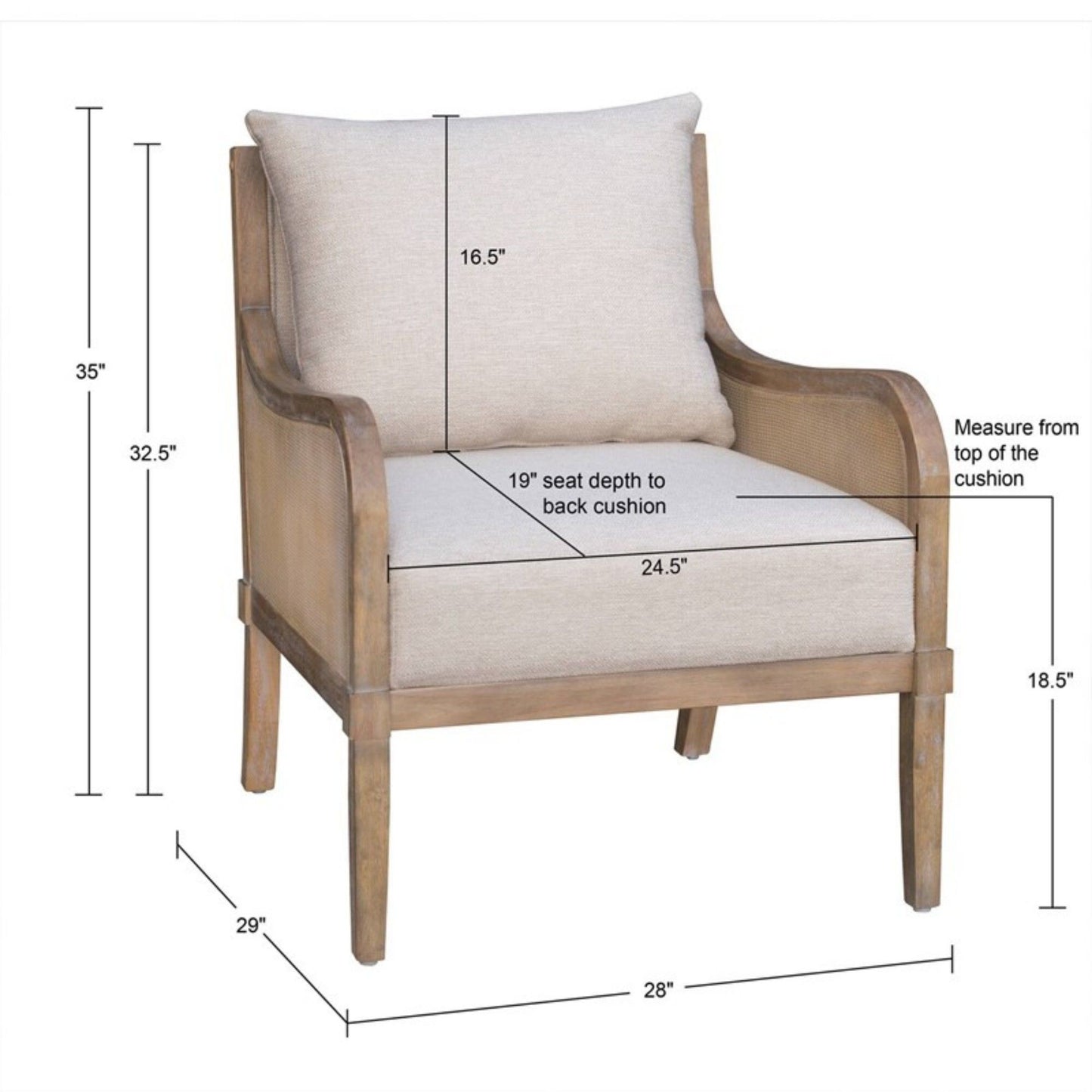 Lily Pond - Accent Chair With Removable Back Cushion - Beige / Natural