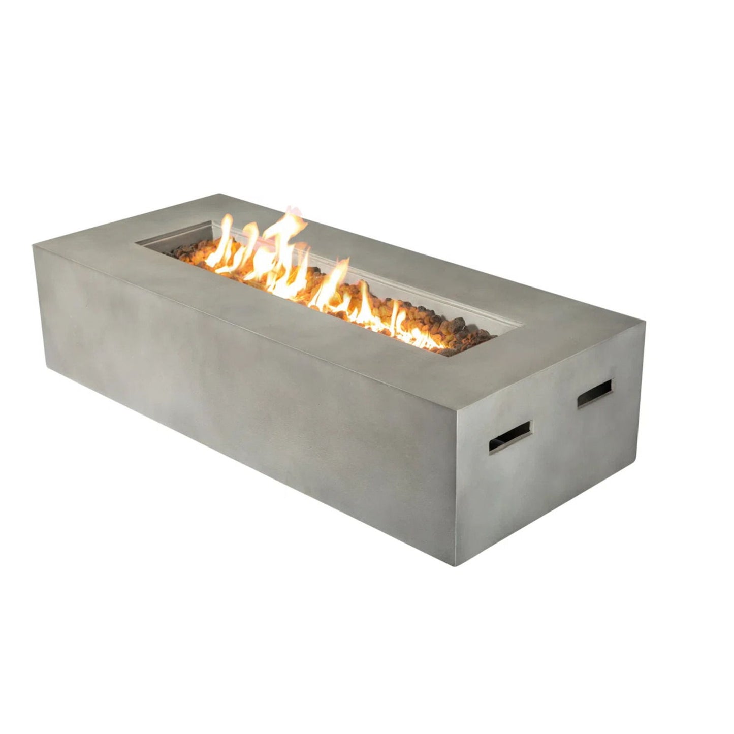 4 Piece Patio Seating Group With Cushions And Fire Pit - Gray Mix