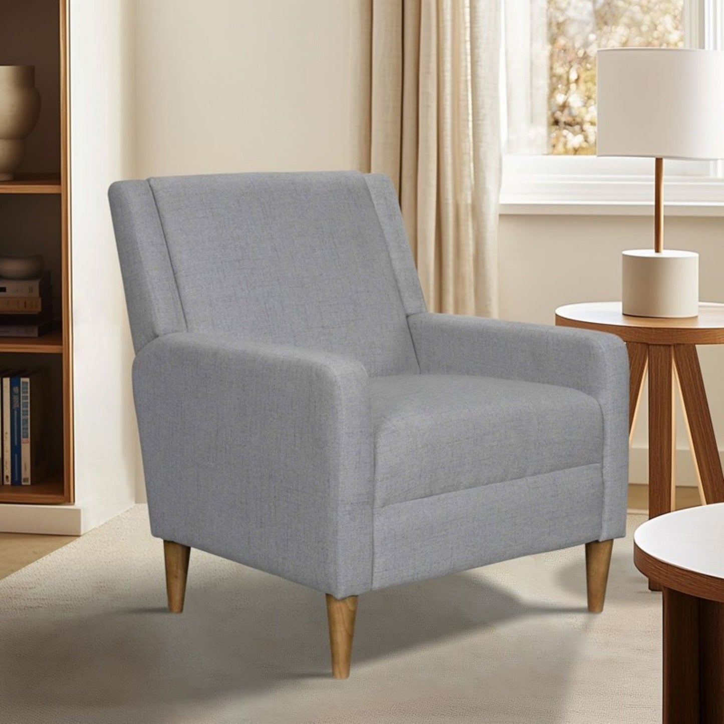 Upholstered Accent Armchair - Light Gray