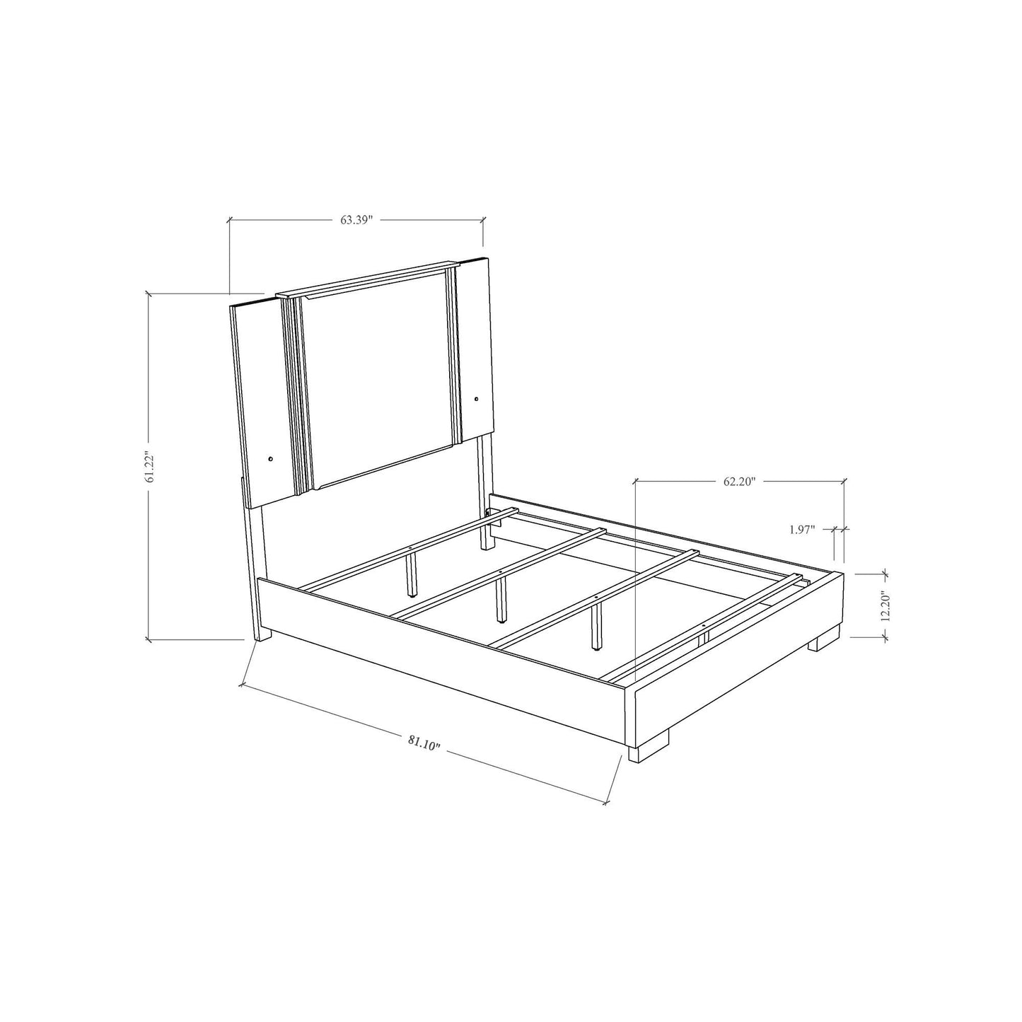 Moon - 5 Pieces Bedroom Set With LED Lighting