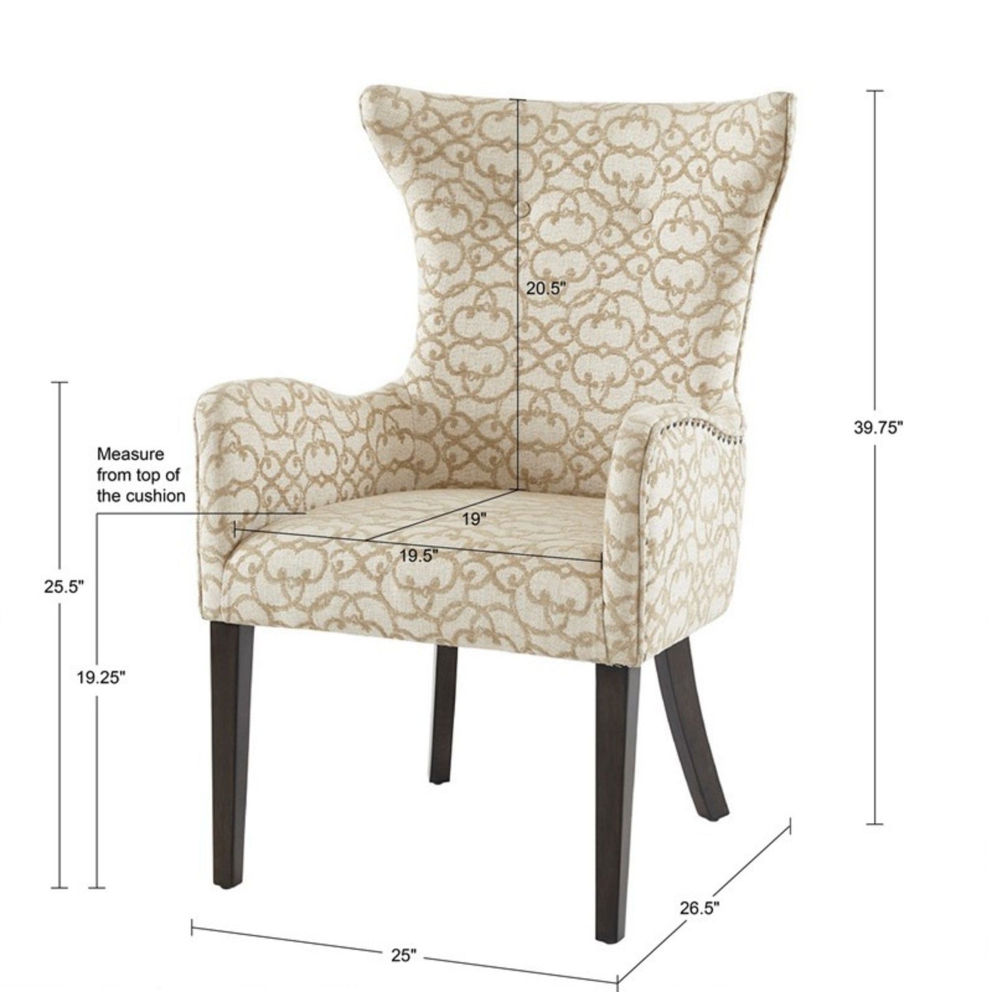 Angelica - Dining Arm Chair With Bronze Nailhead Trim (Set of 2) - Tan