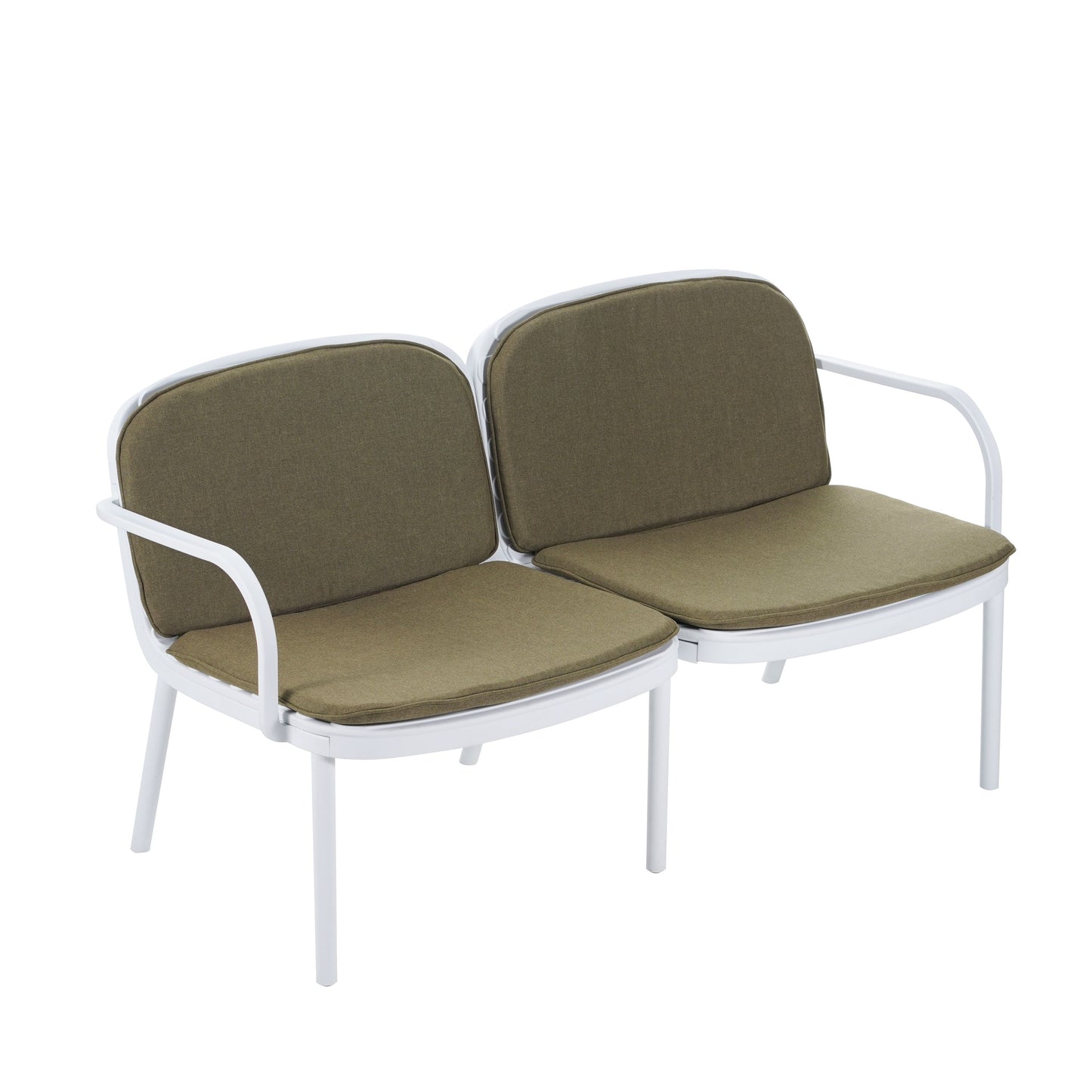 Luna - Outdoor Patio Loveseat - White / Green