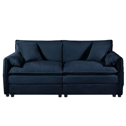 Modern Oversized Chenille Loveseat Sofa With Deep Seat And Diy Combination