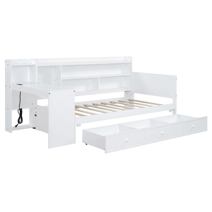 Daybed With 3 Drawers USB Ports And Desk
