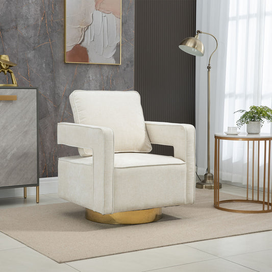 Swivel Accent Open Back Chair Modern Comfy Sofa Chair With Base