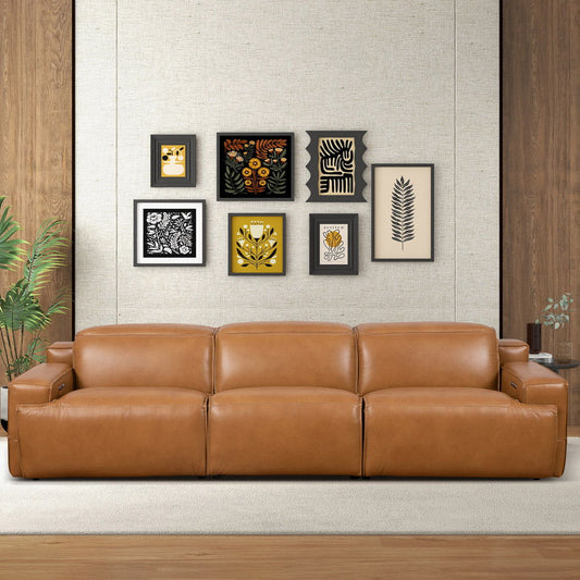 Urbana - Triple Power Recliner Sofa - Tan