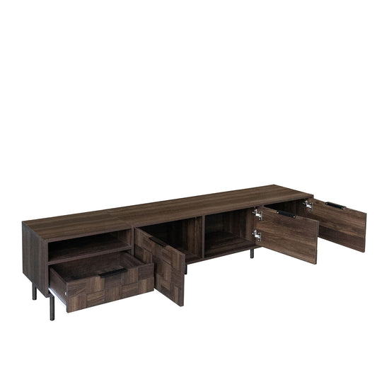 78" TV Stand With Storage Cabinets For Living Room - Walnut