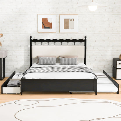 Storage Platform Bed With 2 Big Drawers & Trundle
