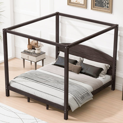 anopy Platform Bed With Headboard And Support Legs