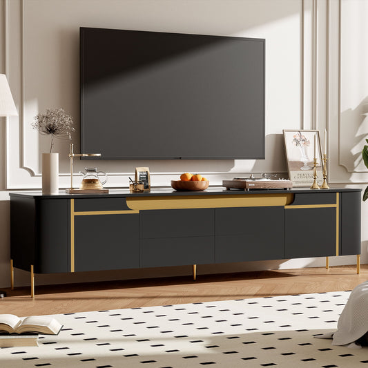 TV Stand For TVs Up To 80" With 4 Drawers And 2 Spacious Cabinets
