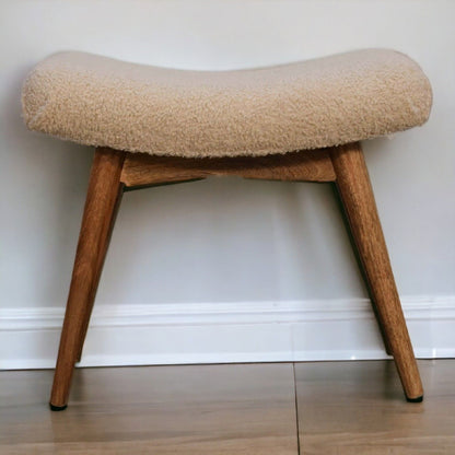 Boucle Curved Bench - Cream