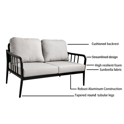 Outdoor Patio Modern Set With Removable Sunbrella Cushions And Table