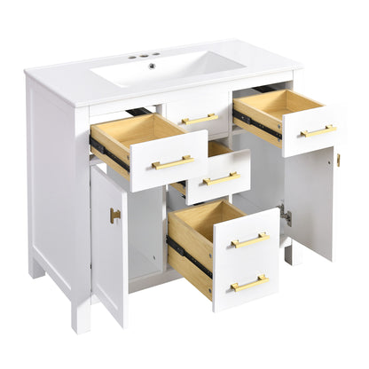 Bathroom Vanity With Sink Combo Set, Modern Bathroom Cabinet With 4 Drawers