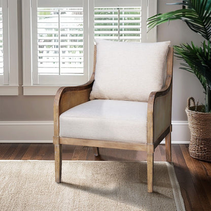 Lily Pond - Accent Chair With Removable Back Cushion - Beige / Natural