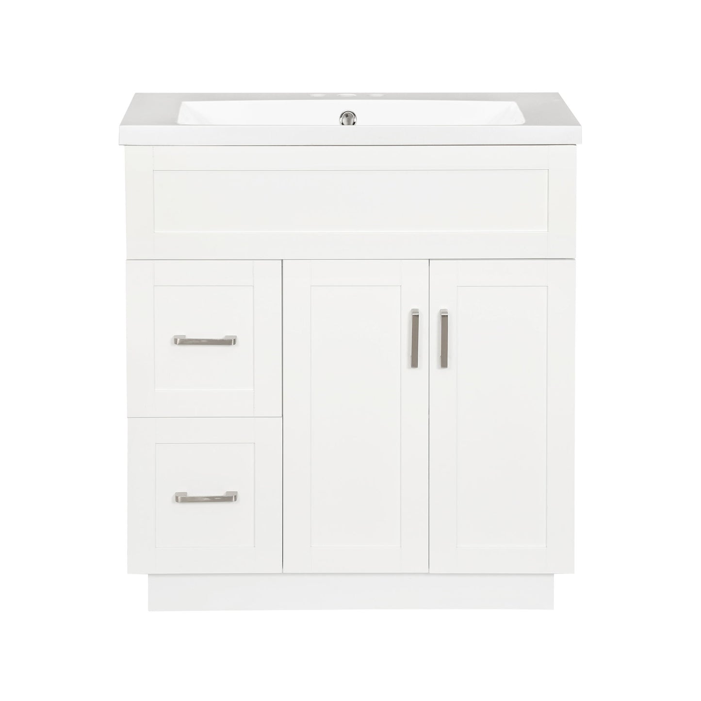 Bathroom Vanity With 2 Doors, 2 Drawers, Adjustable Shelf, Hidden Slides & Soft Close Hinges