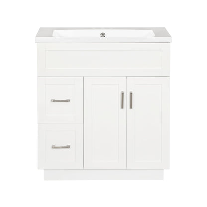 Bathroom Vanity With 2 Doors, 2 Drawers, Adjustable Shelf, Hidden Slides & Soft Close Hinges