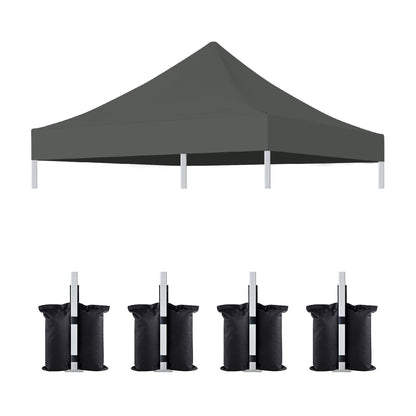 Canopy Replacement Top With 4 Pack W8 Bags, Pop Up Tent Cover Only, Frame Not Included